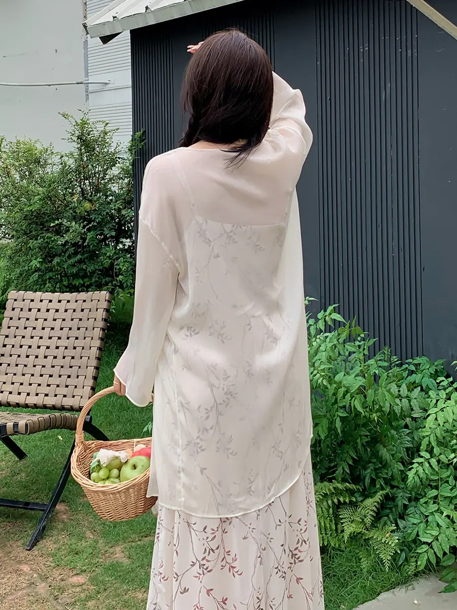 Light French Blouse Large Size Women's Chiffon Shawl