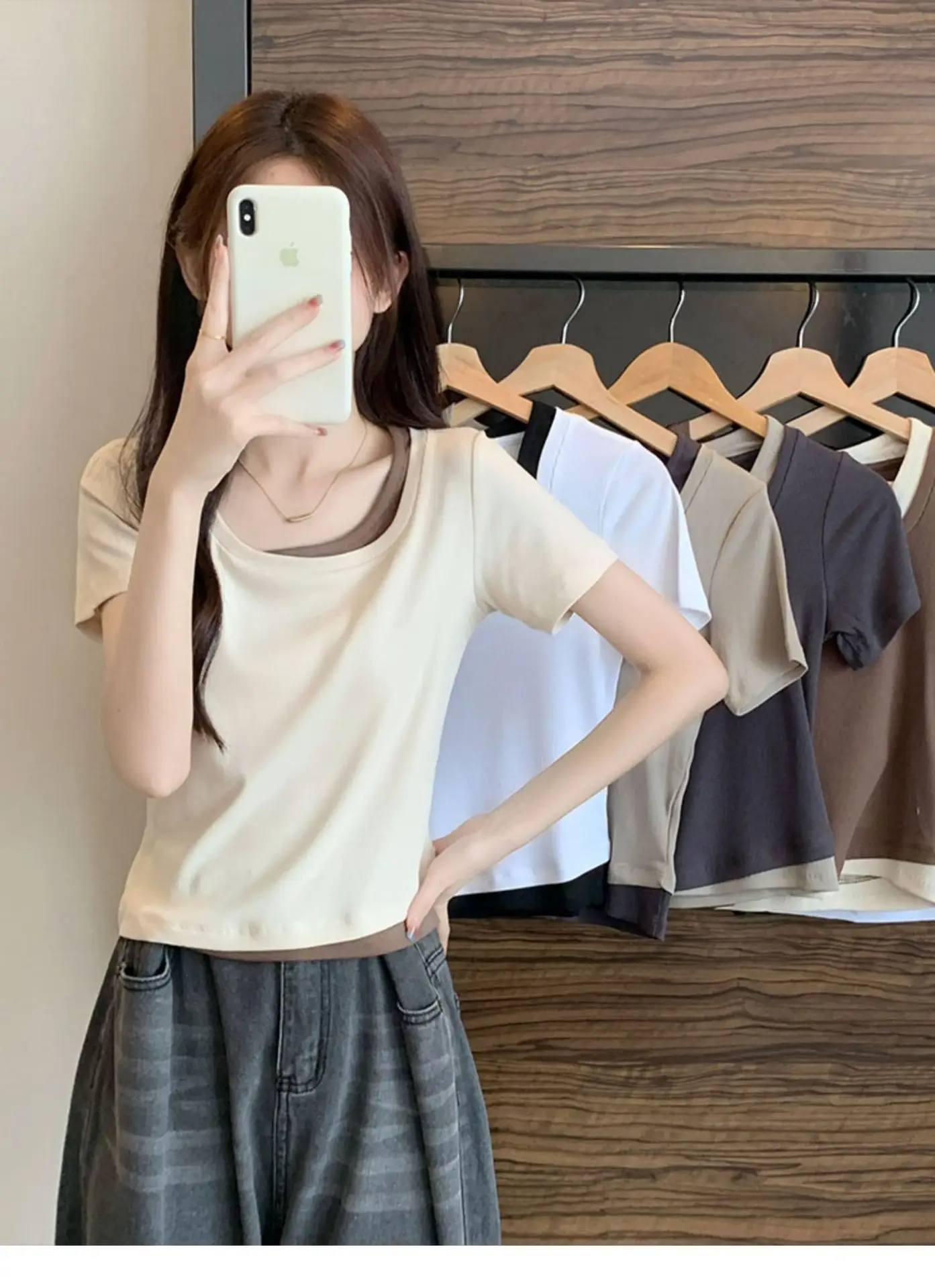 Women Square Collar T-Shirt Summer New Design — feature 13