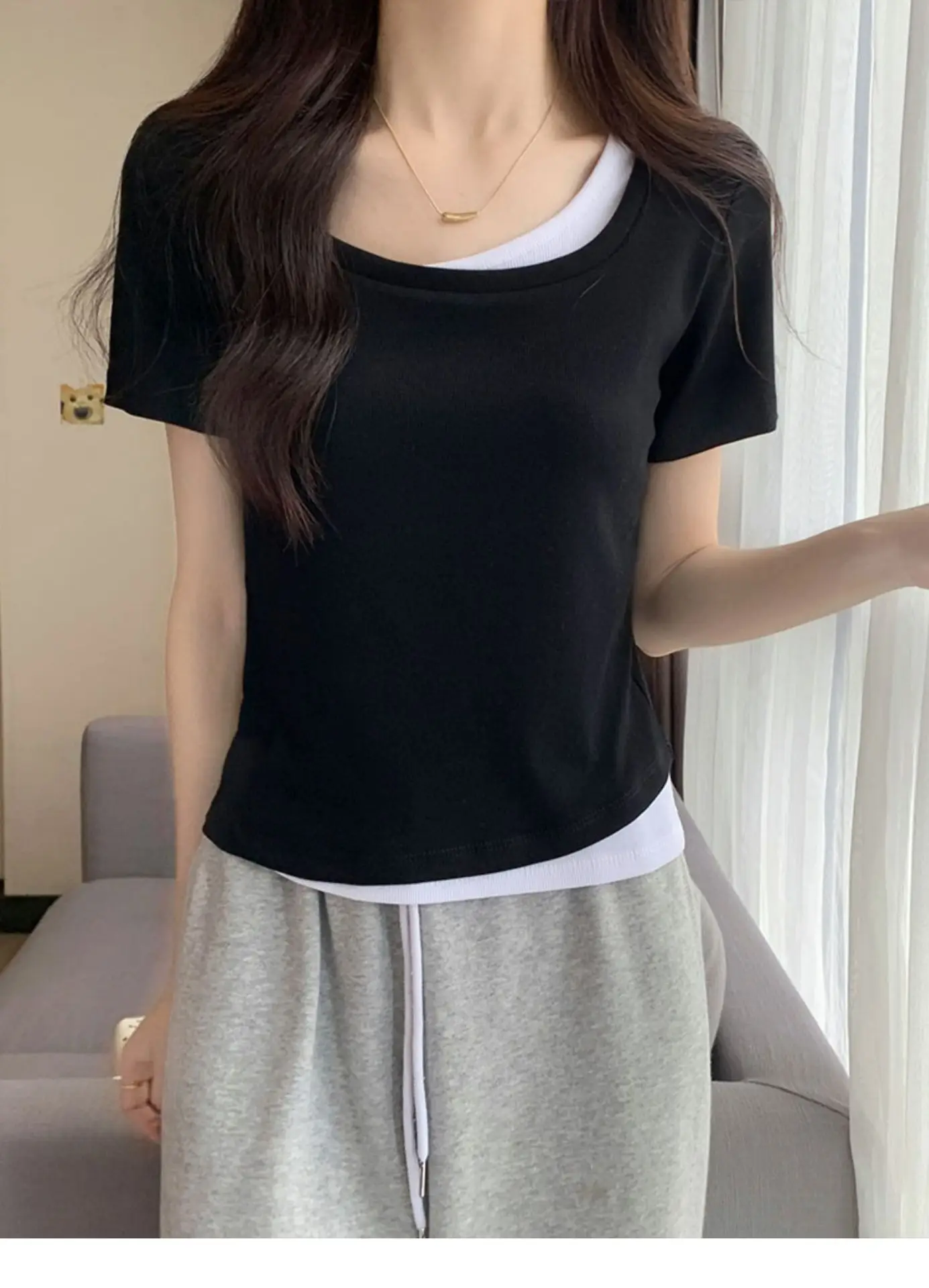 Women Square Collar T-Shirt Summer New Design — feature 20