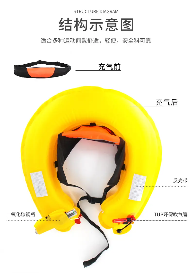 Automatic Inflatable Belt Large Floating Strength Expandable Life Buoy Adult Inflatable Life Jacket Lifesaving Waist Swimming Ring โ feature 10