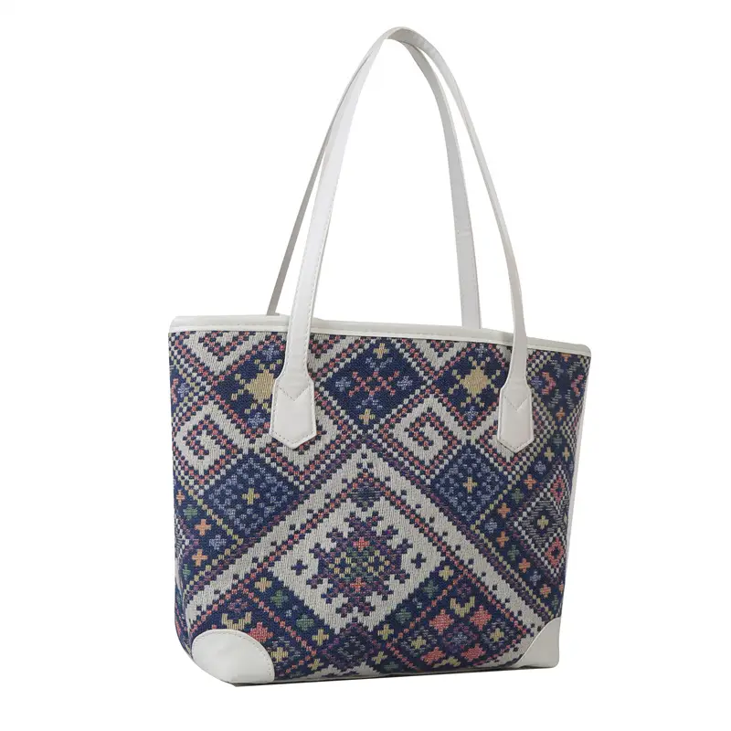 Ethnic Patterned Underarm Tote Bag Women 2025