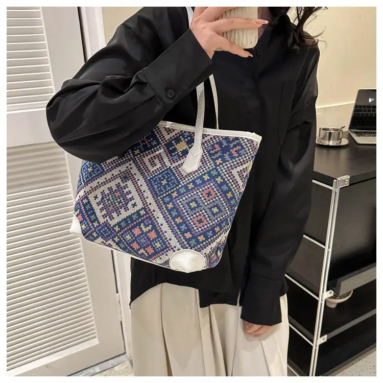 Ethnic Patterned Underarm Tote Bag Women 2025 — feature 16