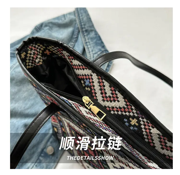 Ethnic Patterned Underarm Tote Bag Women 2025 — feature 8
