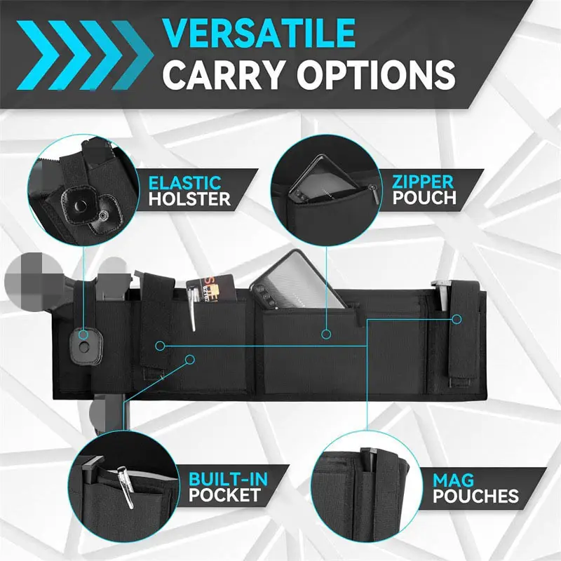 Black Tactical Invisible Belt Belt Bag with Quick Draw Pocket