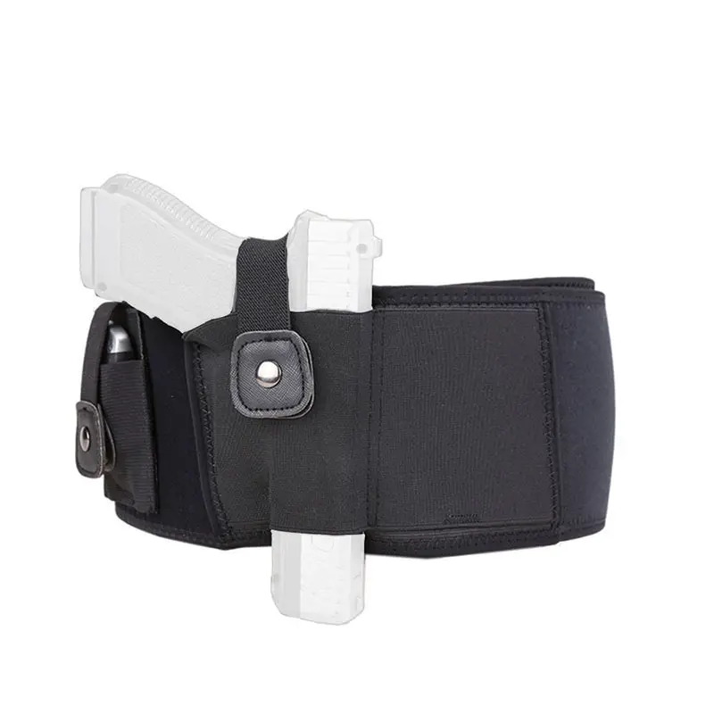 Black Tactical Invisible Belt Belt Bag with Quick Draw Pocket