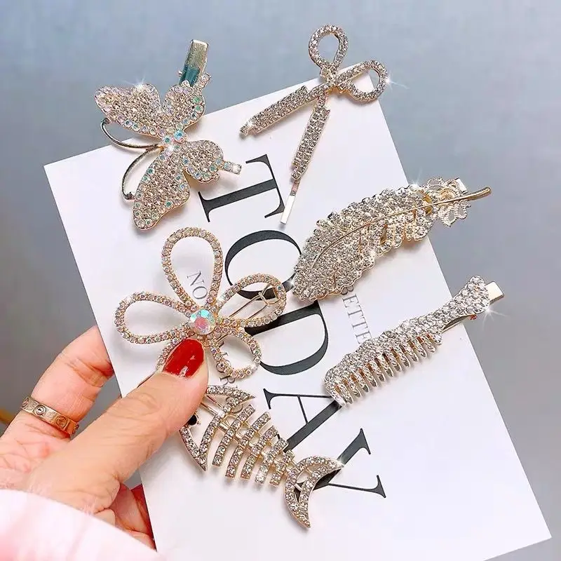 Xiaoxiang Style Rhinestone Hairpin Set for Women - Image 2