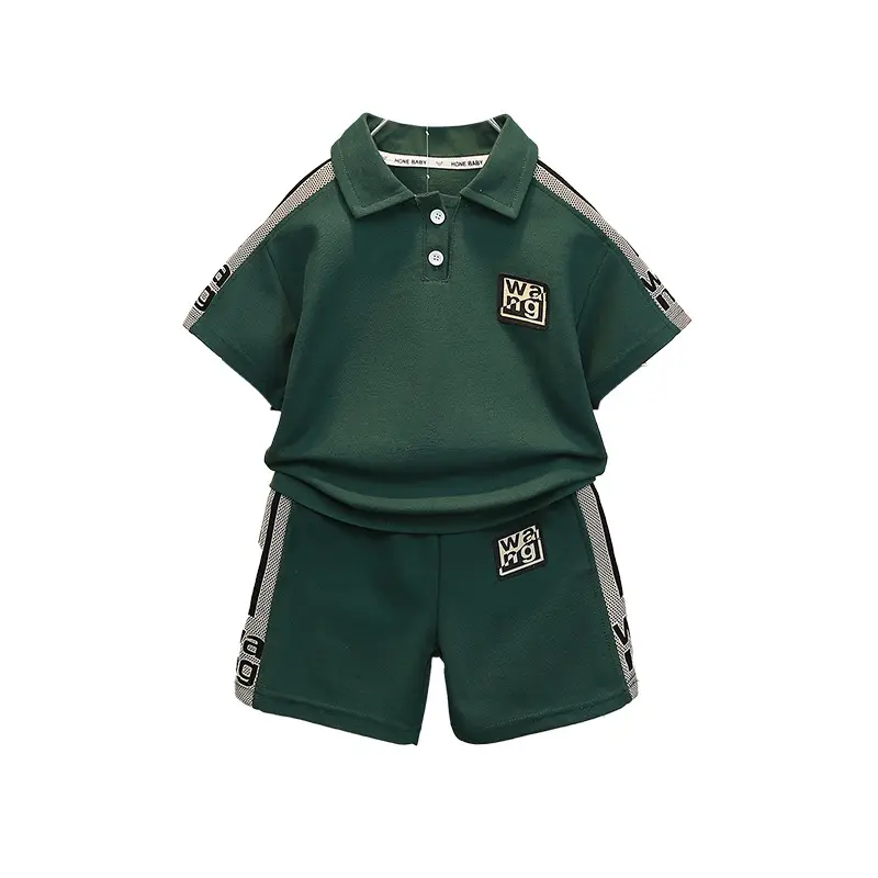 Boys Green Polo Suit 2025 Summer New Kidsren - Image 5