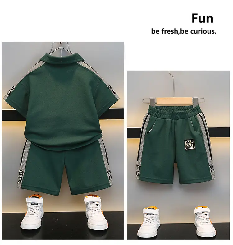Boys Green Polo Suit 2025 Summer New Kidsren — feature 10