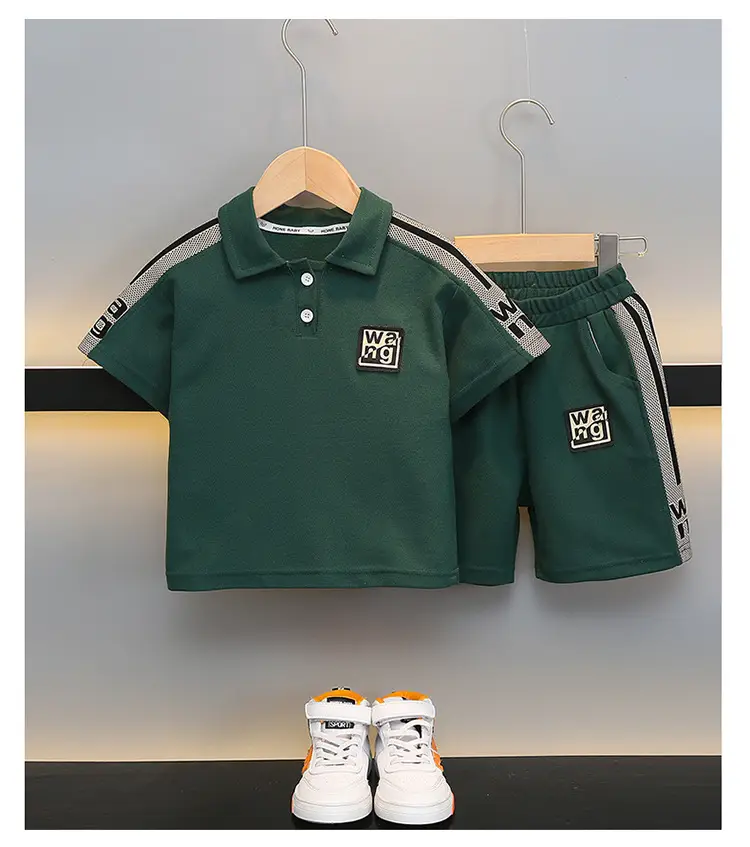 Boys Green Polo Suit 2025 Summer New Kidsren — feature 11