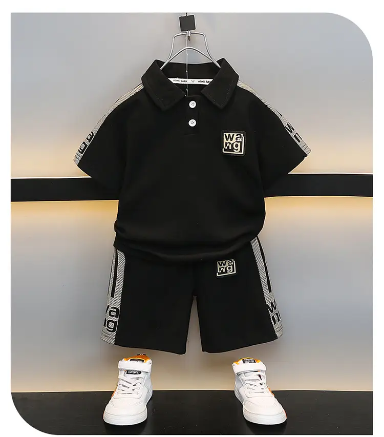 Boys Green Polo Suit 2025 Summer New Kidsren — feature 2