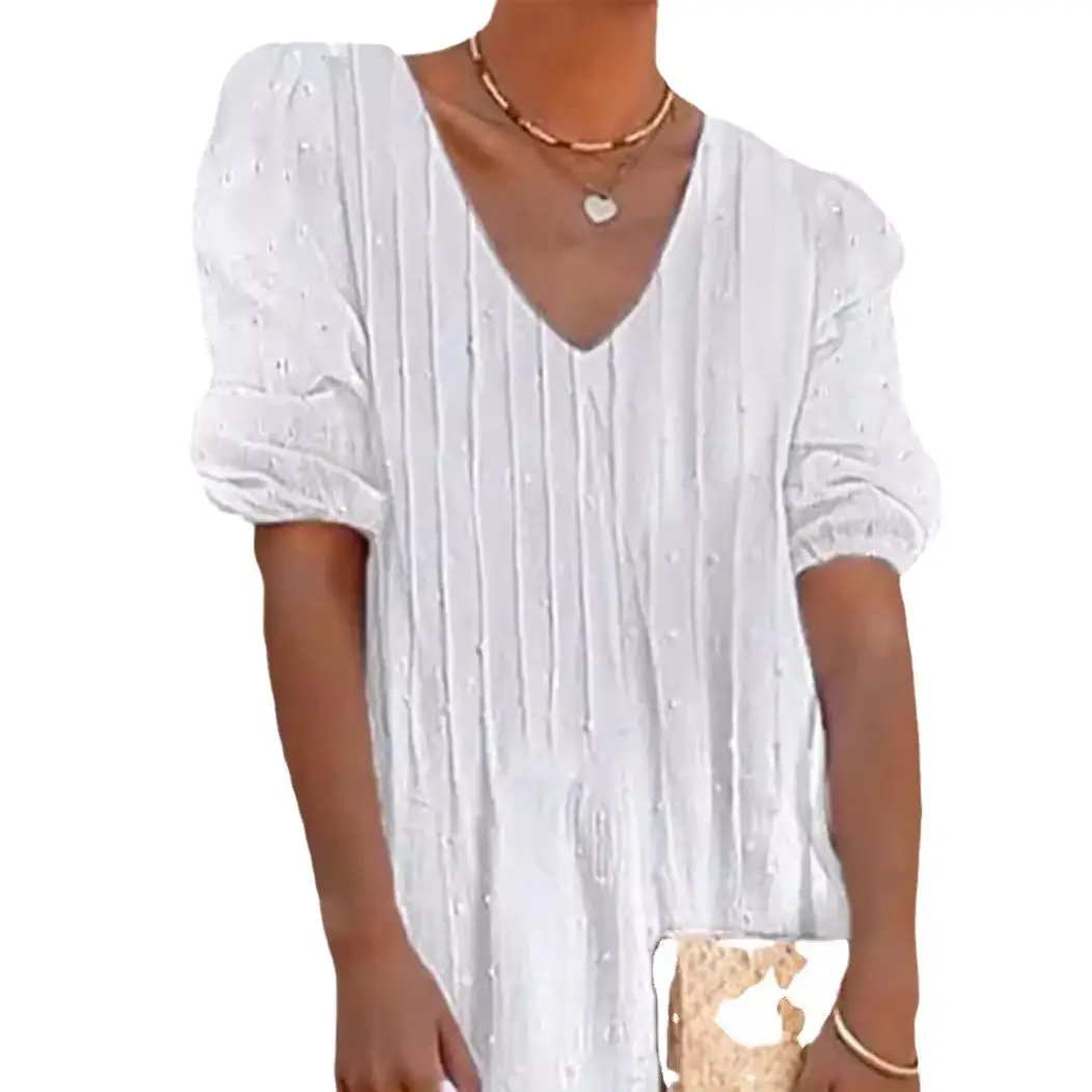 White V-Neck Lace Summer Dress for Women