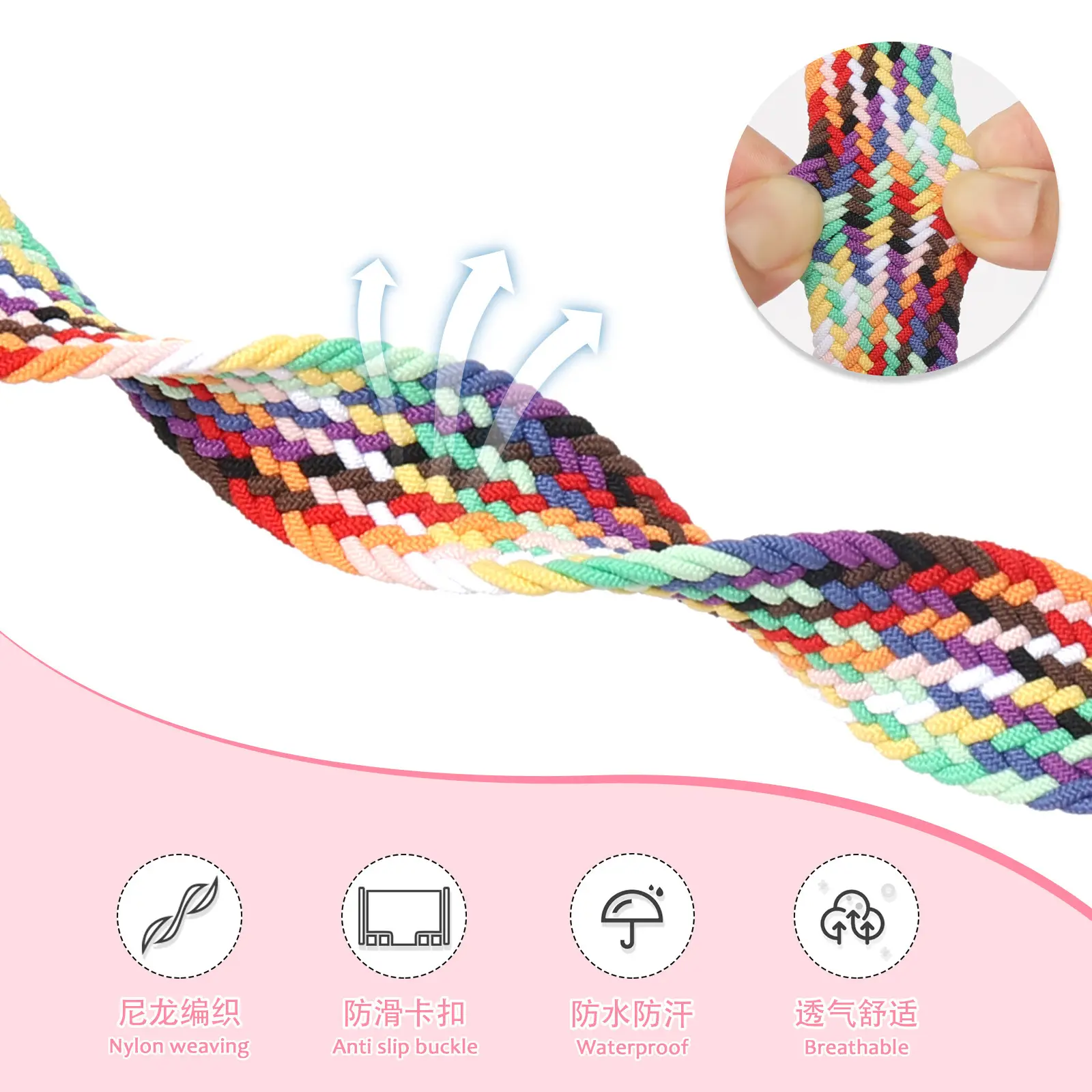 Nylon Woven Watch Strap for Apple Watch 78910 - Image 15
