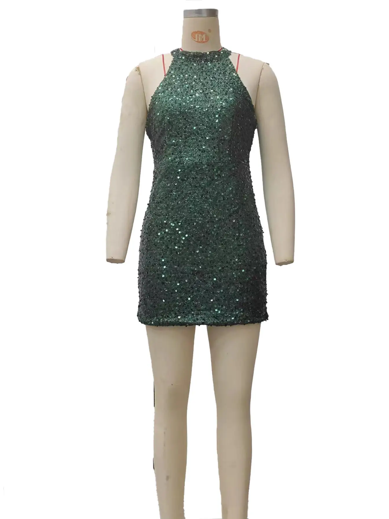 2025 Sequin Halterneck Dress Mid Waist Evening Wear — feature 11