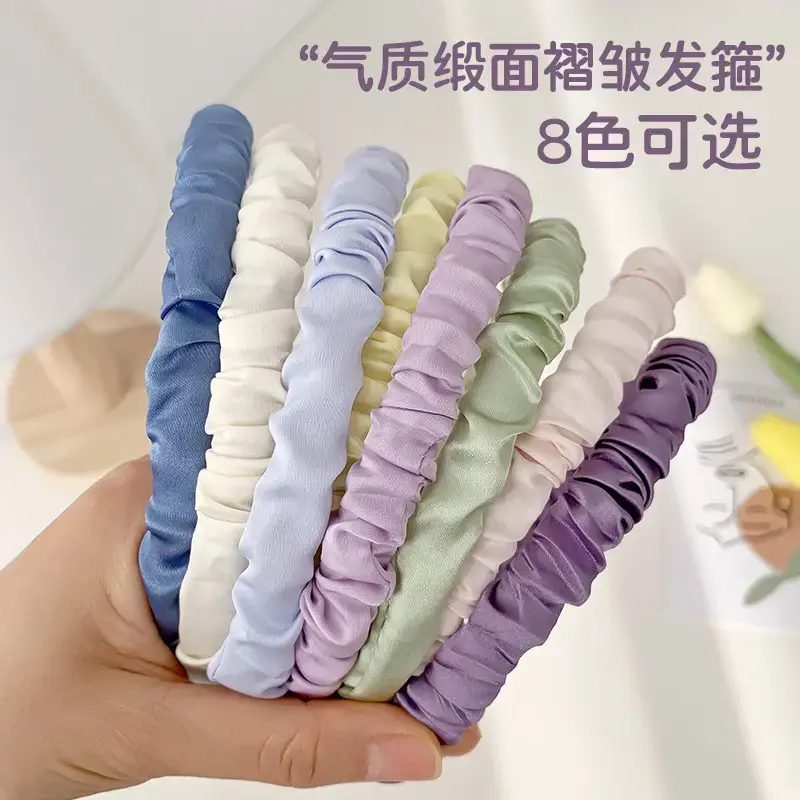 Cream Sweet Satin Hairband for Women - Image 10