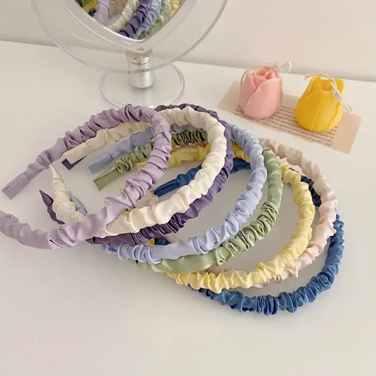 Cream Sweet Satin Hairband for Women - Image 11