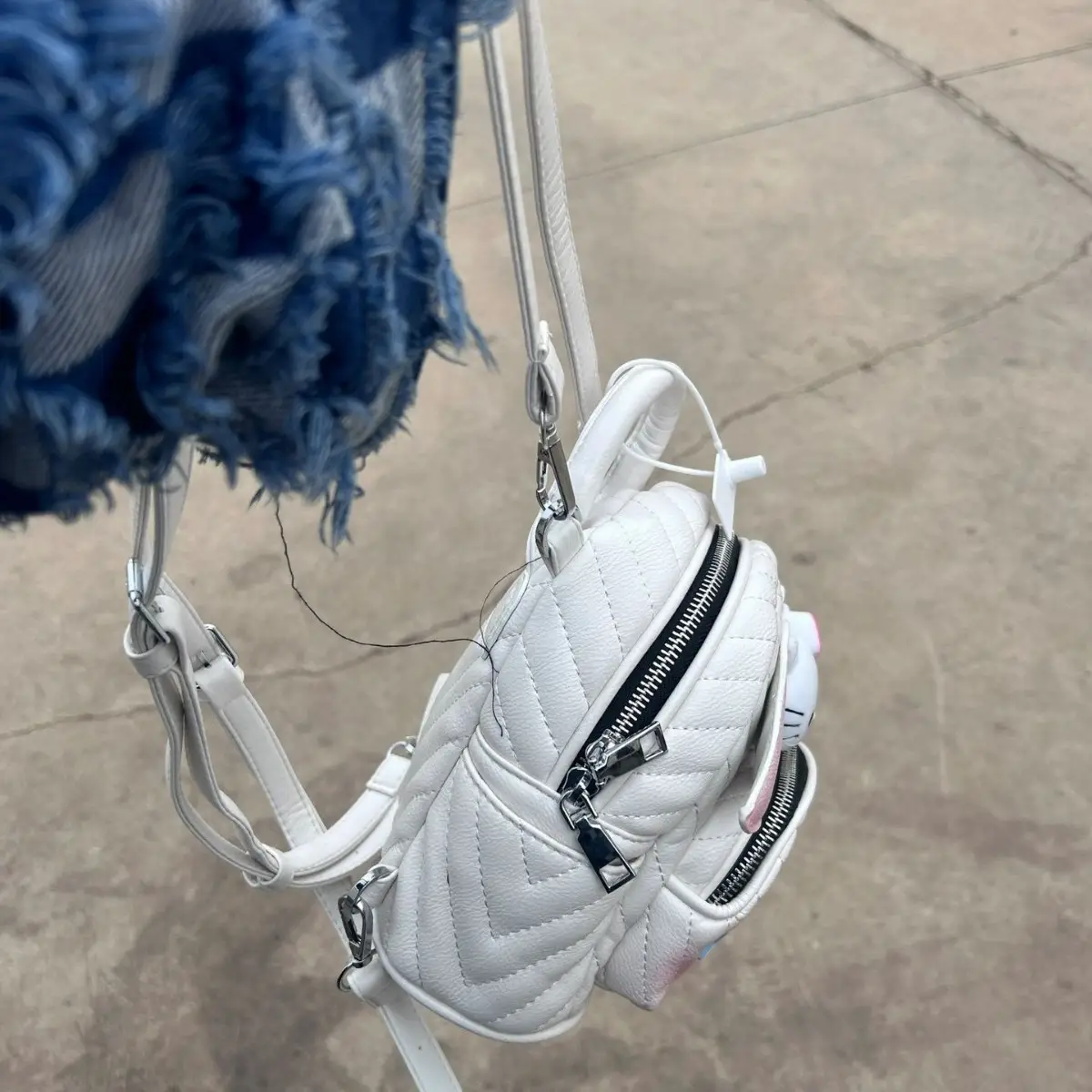 White Quilted Mini Shoulder Bag for Women - Image 5