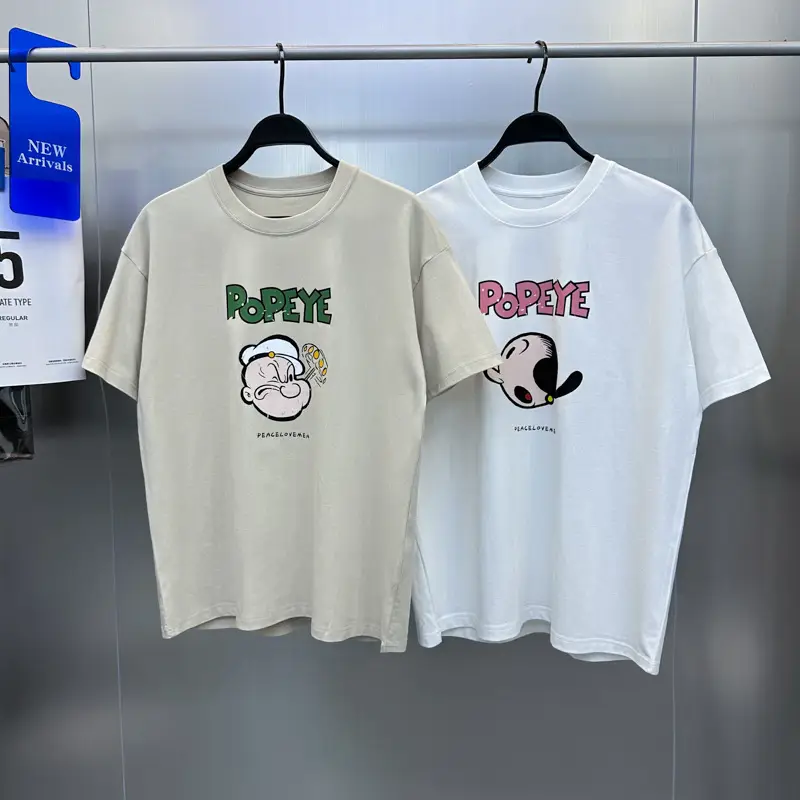 Men White Cream Loose Fit T-Shirt with Anime Design - Image 3