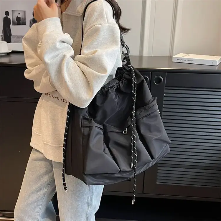 Large Capacity Drawstring Bag Women's 2023 Summer New Tote - Image 3
