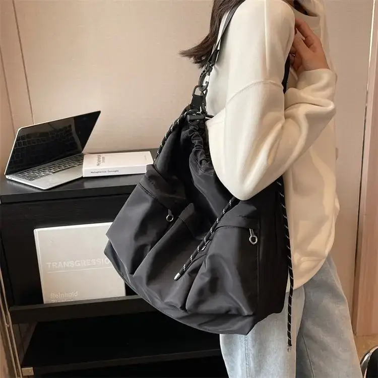 Large Capacity Drawstring Bag Women's 2023 Summer New Tote - Image 4