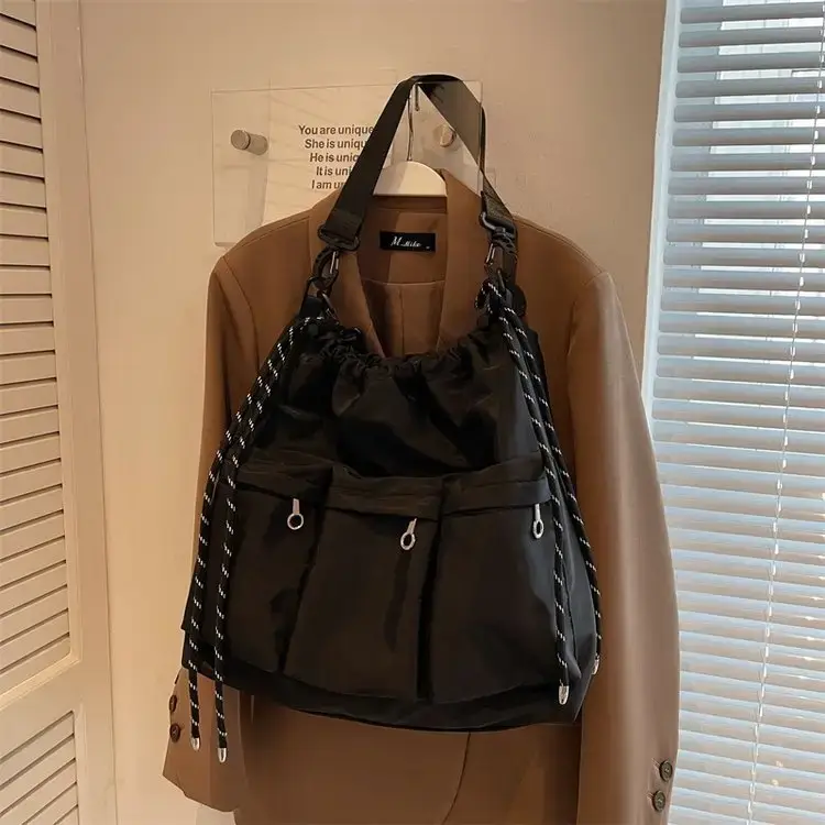 Large Capacity Drawstring Bag Women's 2023 Summer New Tote - Image 5