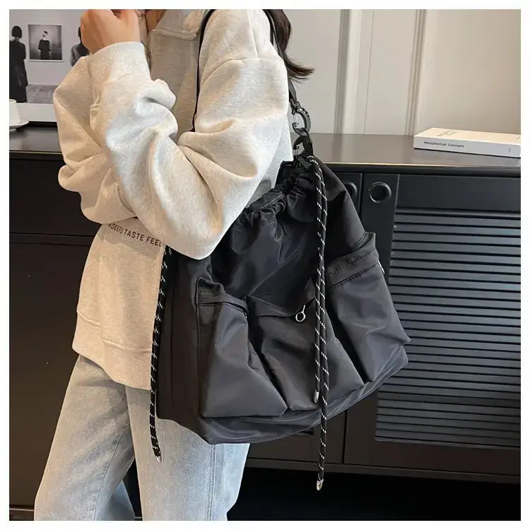 Large Capacity Drawstring Bag Women's 2023 Summer New Tote — feature 10