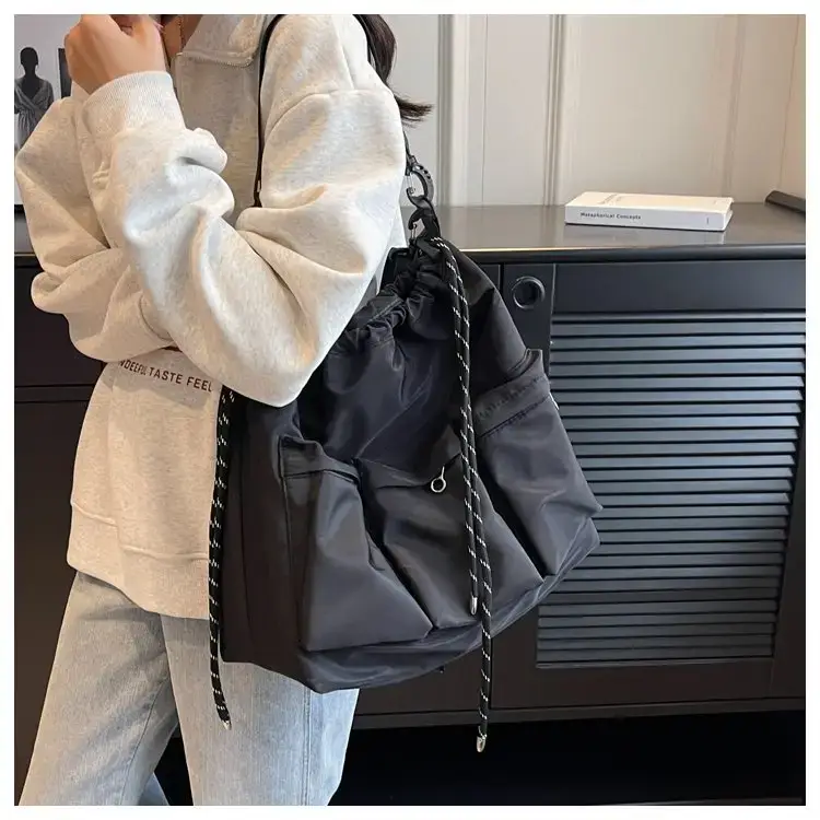Large Capacity Drawstring Bag Women's 2023 Summer New Tote — feature 11
