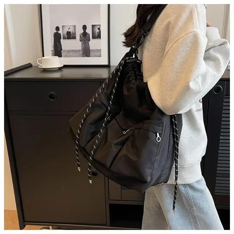 Large Capacity Drawstring Bag Women's 2023 Summer New Tote — feature 15