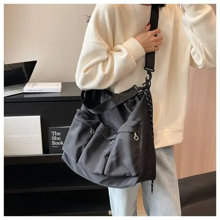 Large Capacity Drawstring Bag Women's 2023 Summer New Tote — feature 30
