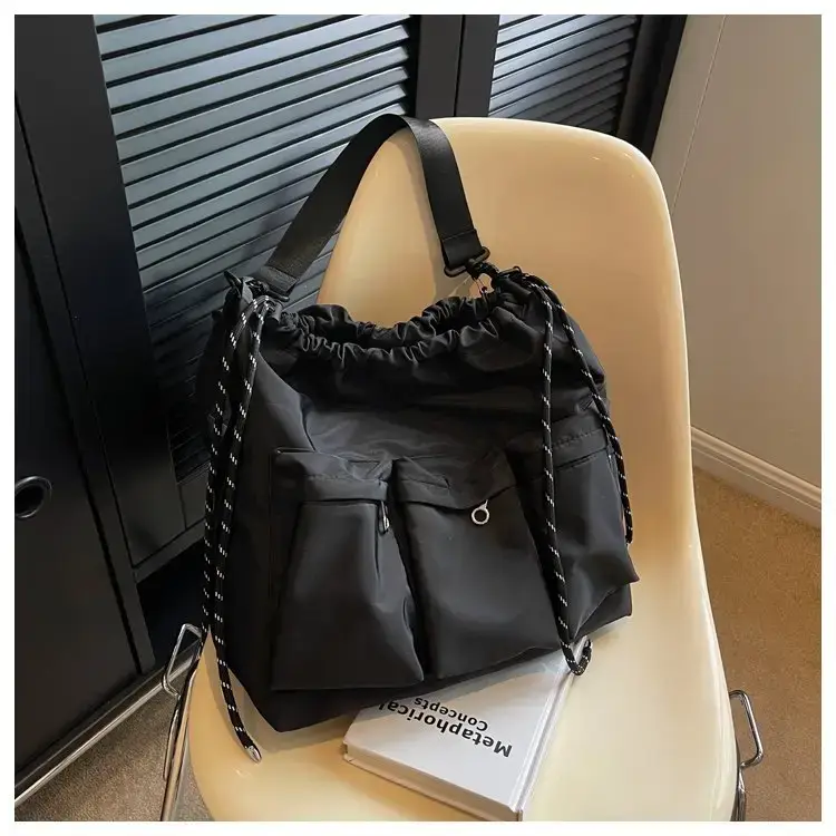 Large Capacity Drawstring Bag Women's 2023 Summer New Tote — feature 34