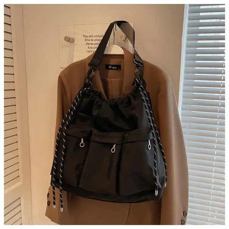 Large Capacity Drawstring Bag Women's 2023 Summer New Tote — feature 36