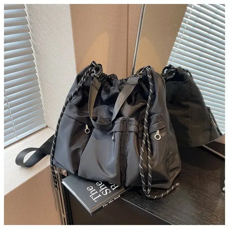 Large Capacity Drawstring Bag Women's 2023 Summer New Tote — feature 37