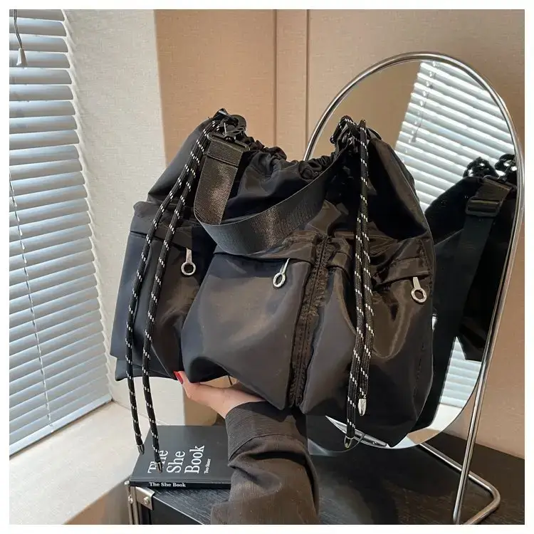 Large Capacity Drawstring Bag Women's 2023 Summer New Tote — feature 38