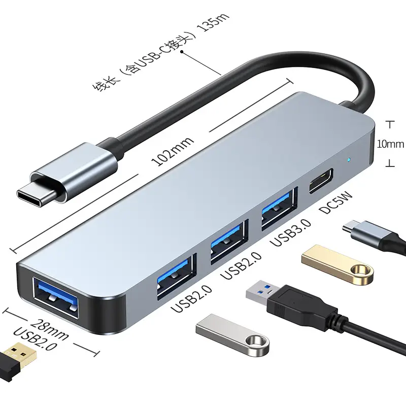 Cross-border USB 5.0 Hub PD100w Fast Charging - Image 2