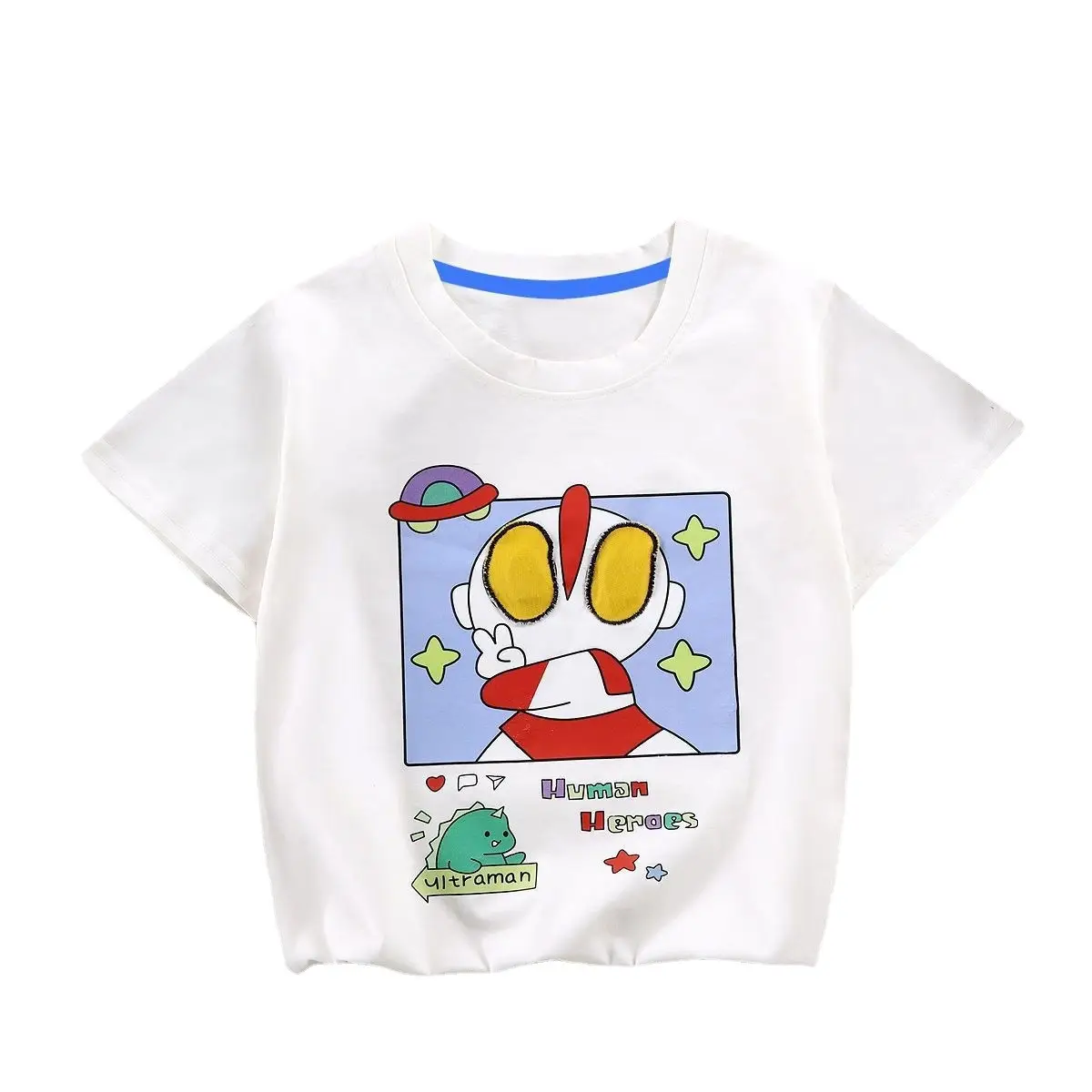 Kids Cartoon Light-Up T-Shirt White Cotton Short Sleeve - Image 10