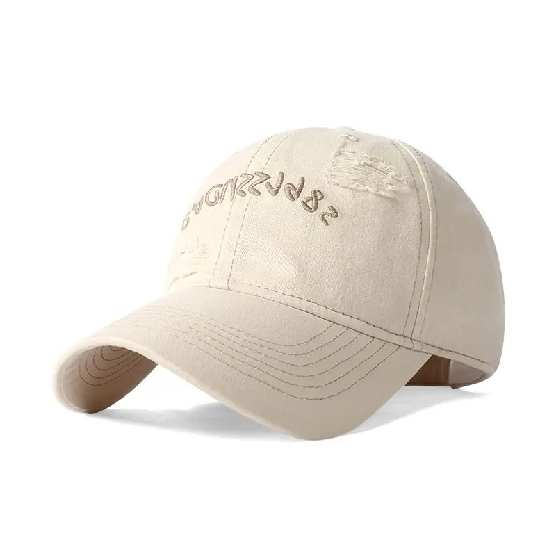 Purple Ripped Baseball Cap Women Men Retro Korean Style - Image 3
