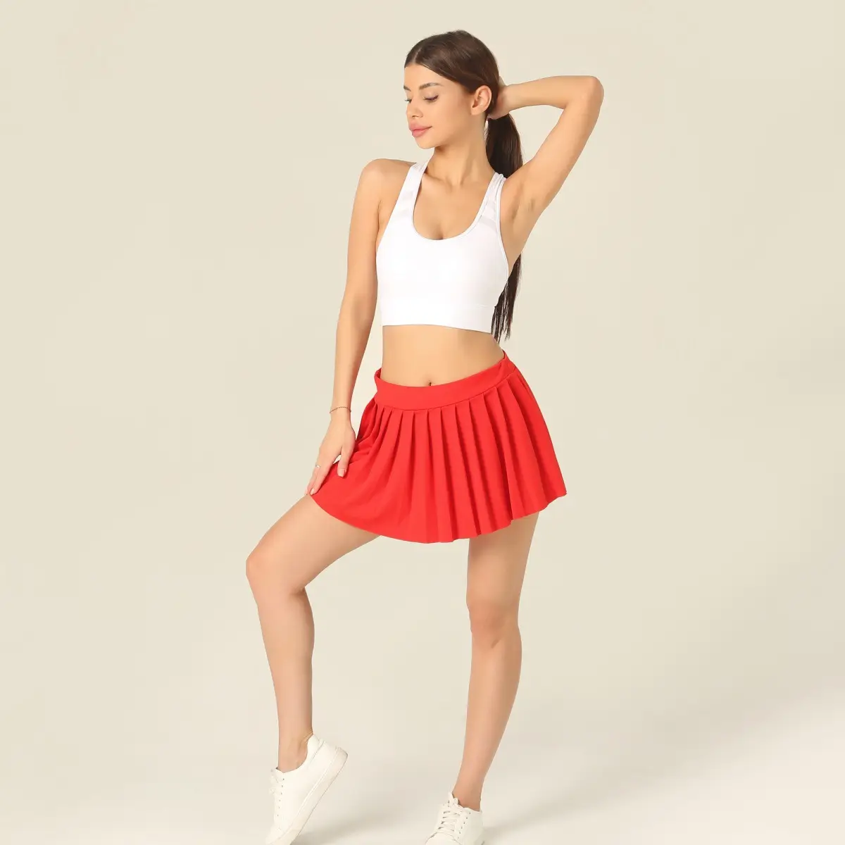 White Pleated Skirt Set for Women Cross-Border E-Commerce - Image 4