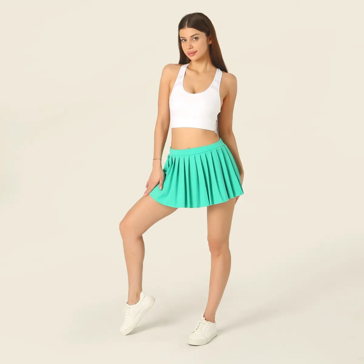 White Pleated Skirt Set for Women Cross-Border E-Commerce - Image 10