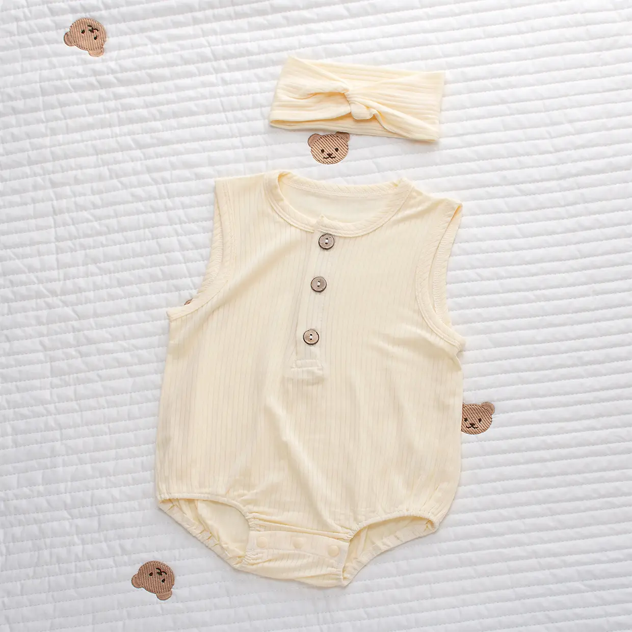 Ultra-Thin Modal Baby Hoodie with Stripes - Image 4