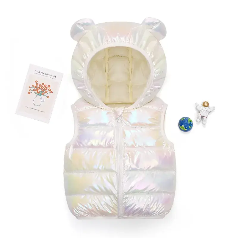 Pink Hooded Vest for Boys Girls Winter Warm Blanket - Image 4