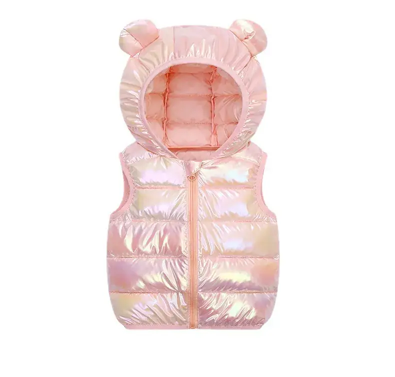 Pink Hooded Vest for Boys Girls Winter Warm Blanket - Image 6