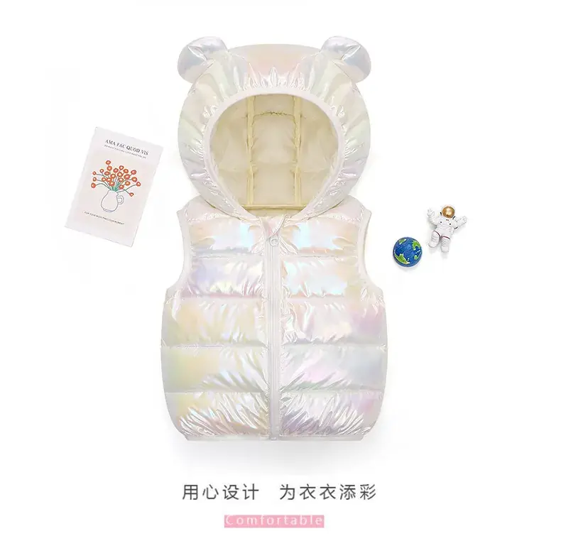 Pink Hooded Vest for Boys Girls Winter Warm Blanket — feature 10