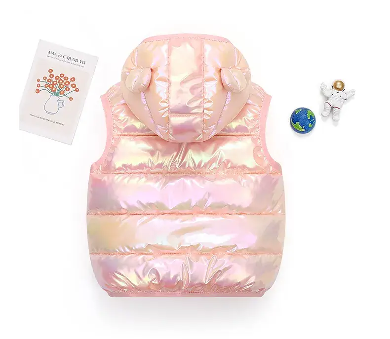 Pink Hooded Vest for Boys Girls Winter Warm Blanket — feature 12