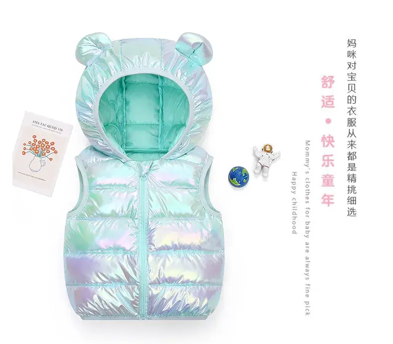 Pink Hooded Vest for Boys Girls Winter Warm Blanket — feature 9