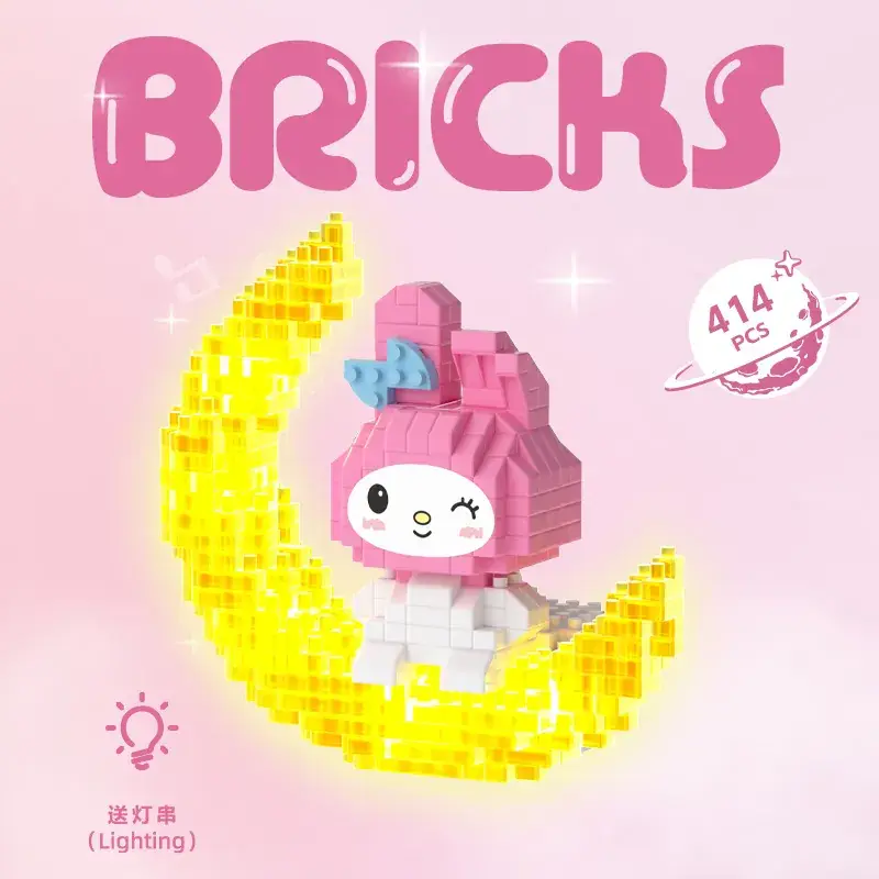 Glowing Moon Rabbit Girl Puzzle Toy Diamond Building Blocks