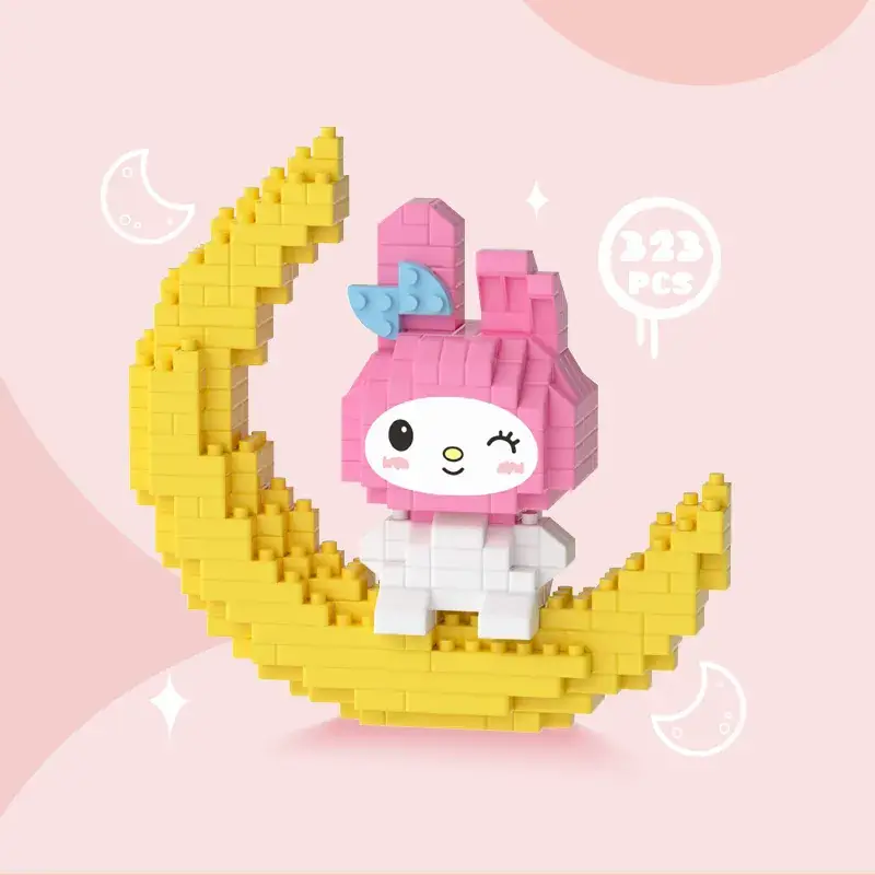 Glowing Moon Rabbit Girl Puzzle Toy Diamond Building Blocks