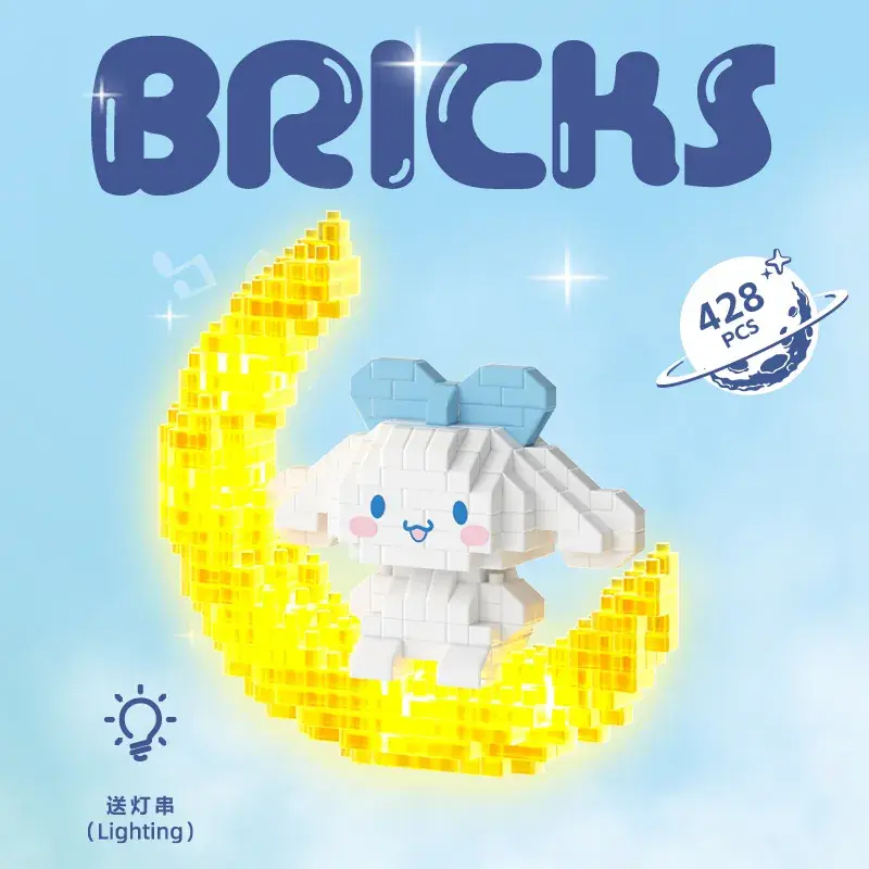 Glowing Moon Rabbit Girl Puzzle Toy Diamond Building Blocks