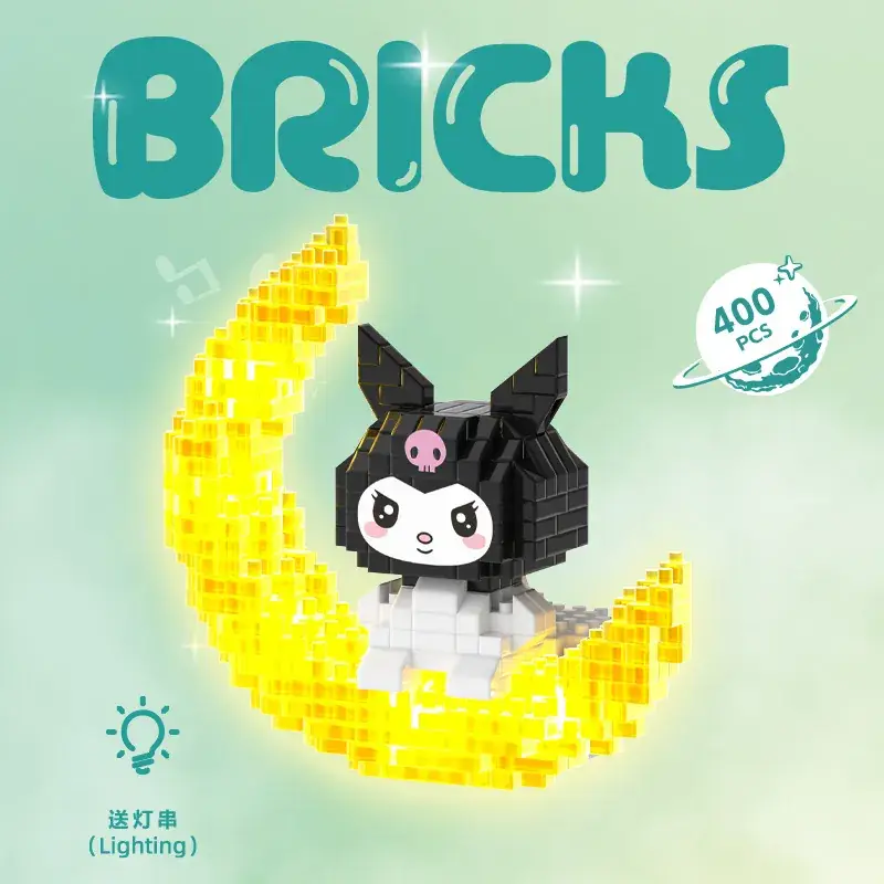 Glowing Moon Rabbit Girl Puzzle Toy Diamond Building Blocks