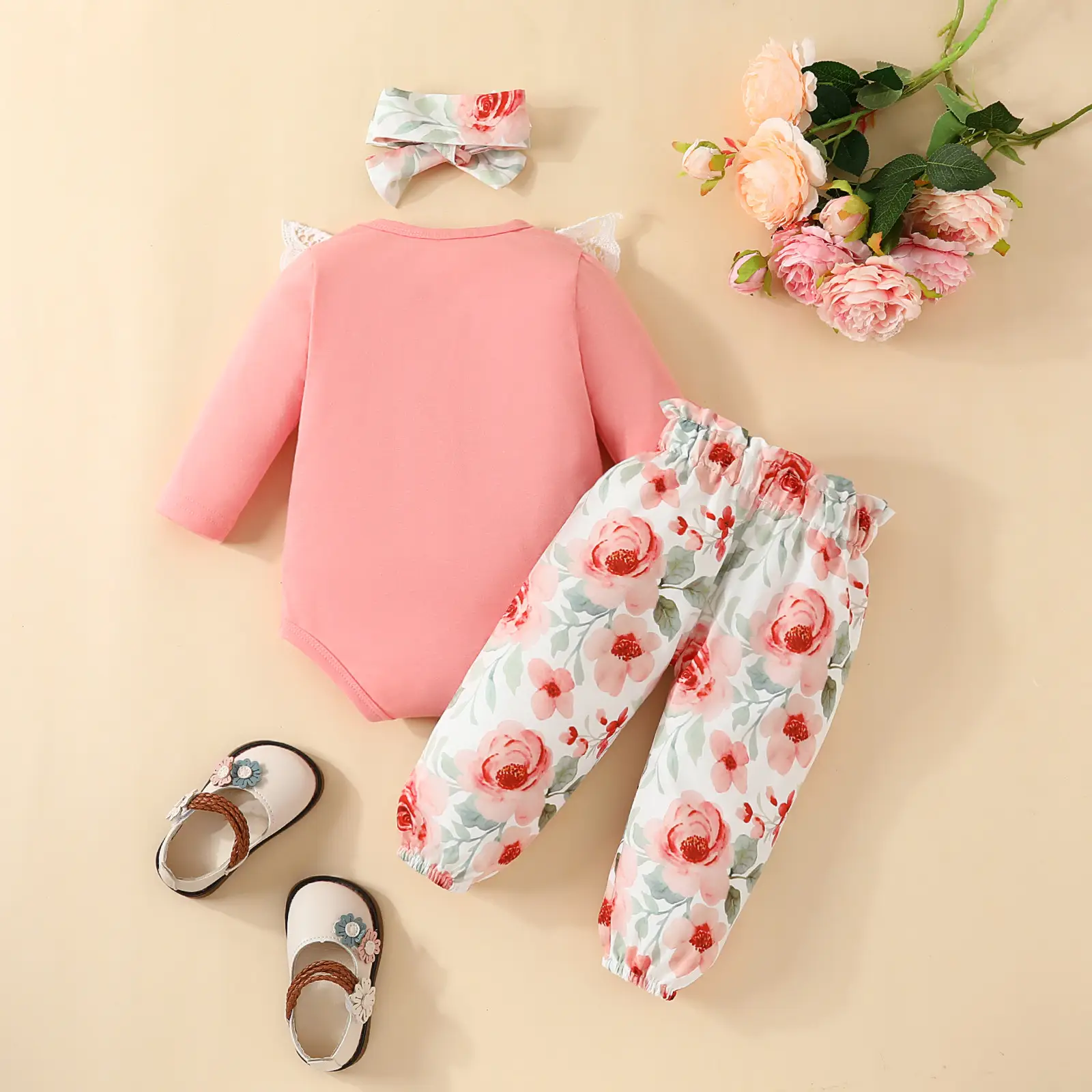 Baby Girl Mommy's World Pink Rose Trouser Set — feature 16