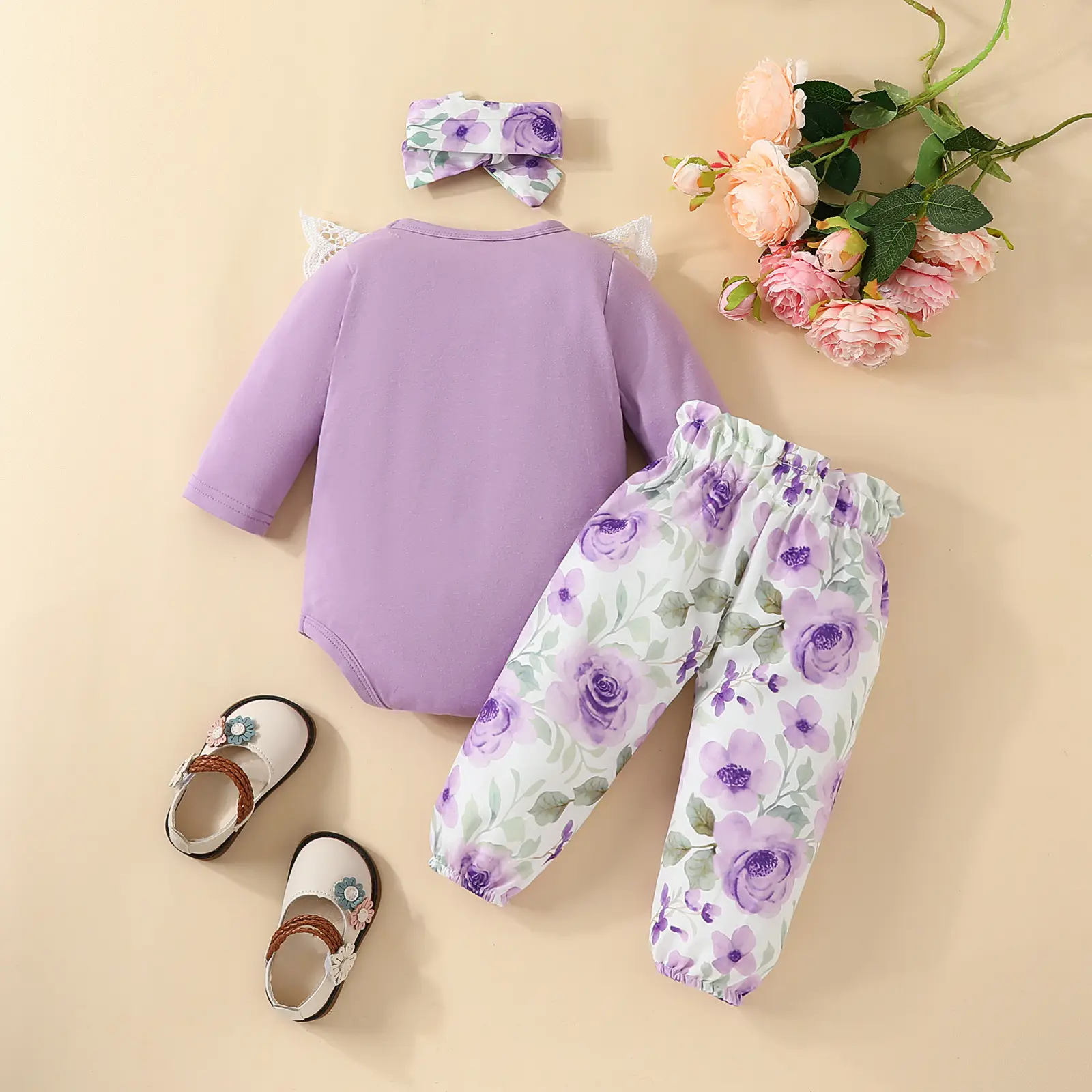 Baby Girl Mommy's World Pink Rose Trouser Set — feature 20