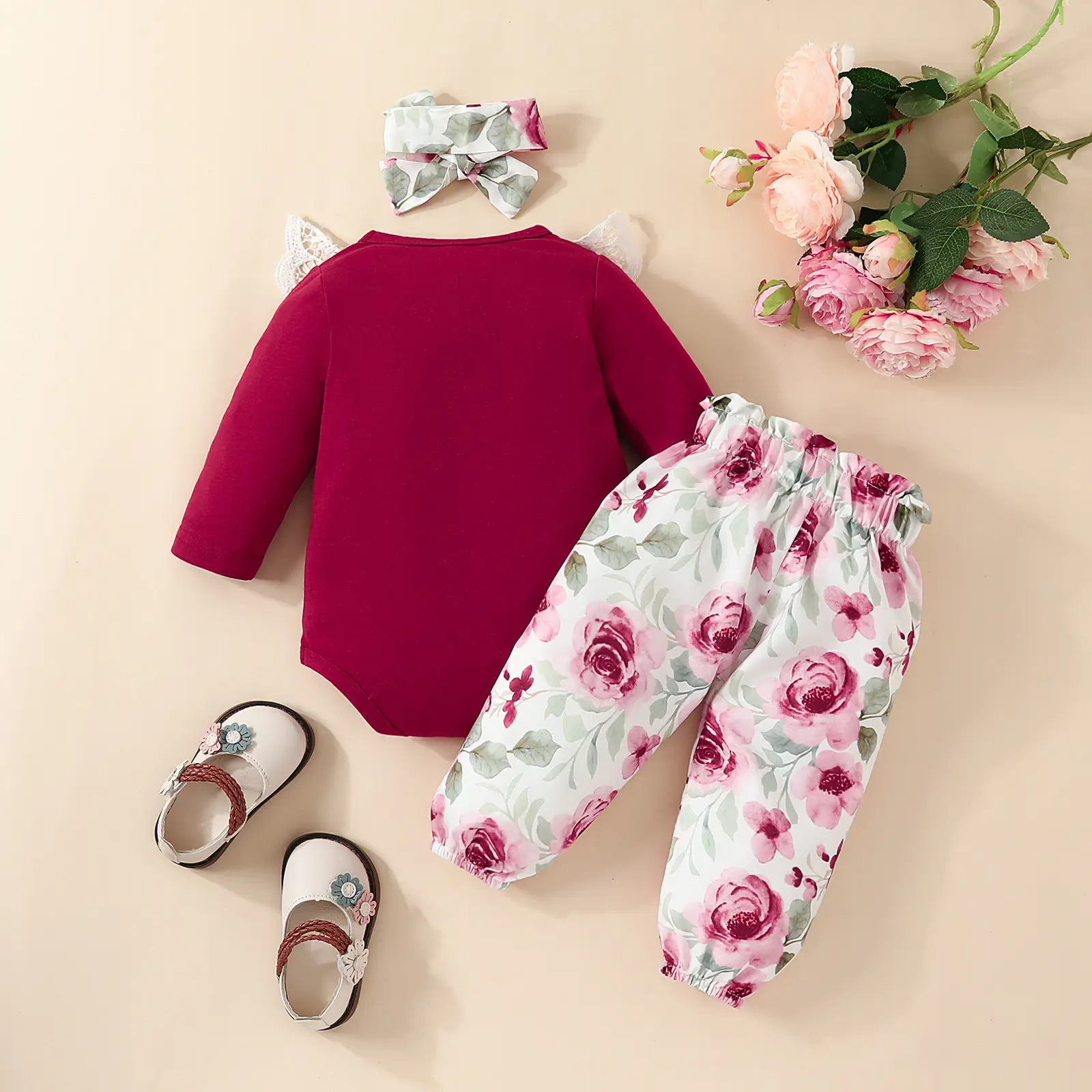 Baby Girl Mommy's World Pink Rose Trouser Set — feature 24
